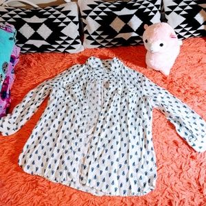 Charter Club Linen Wheat-Pattern Shirt - White M